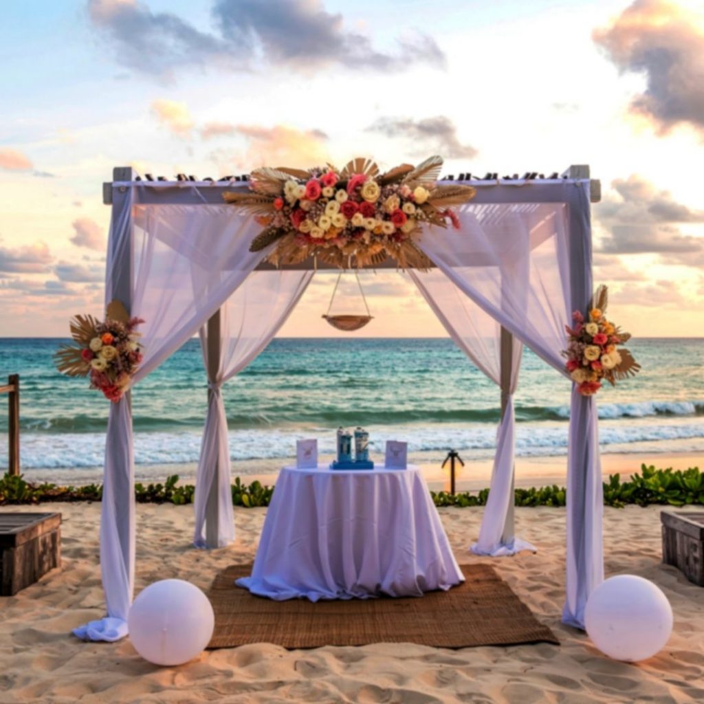 Beach Wedding Venue in Batangas during sunset ceremony